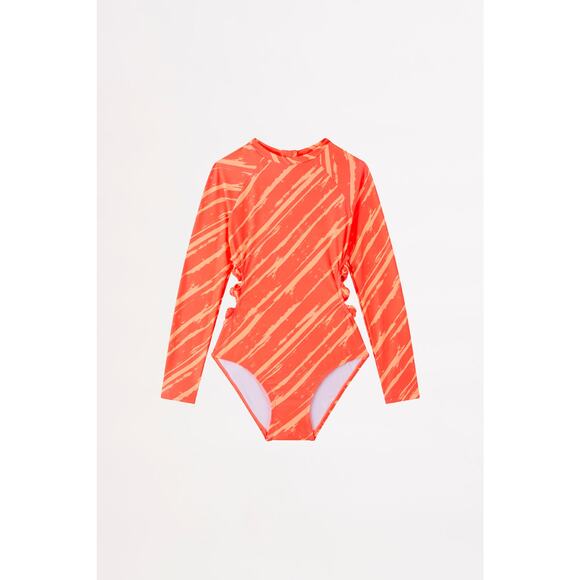 Seafolly Girls Palm Cove Knot Side Paddlesuit - Coral NWT VARIOUS SIZES - Picture 1 of 2